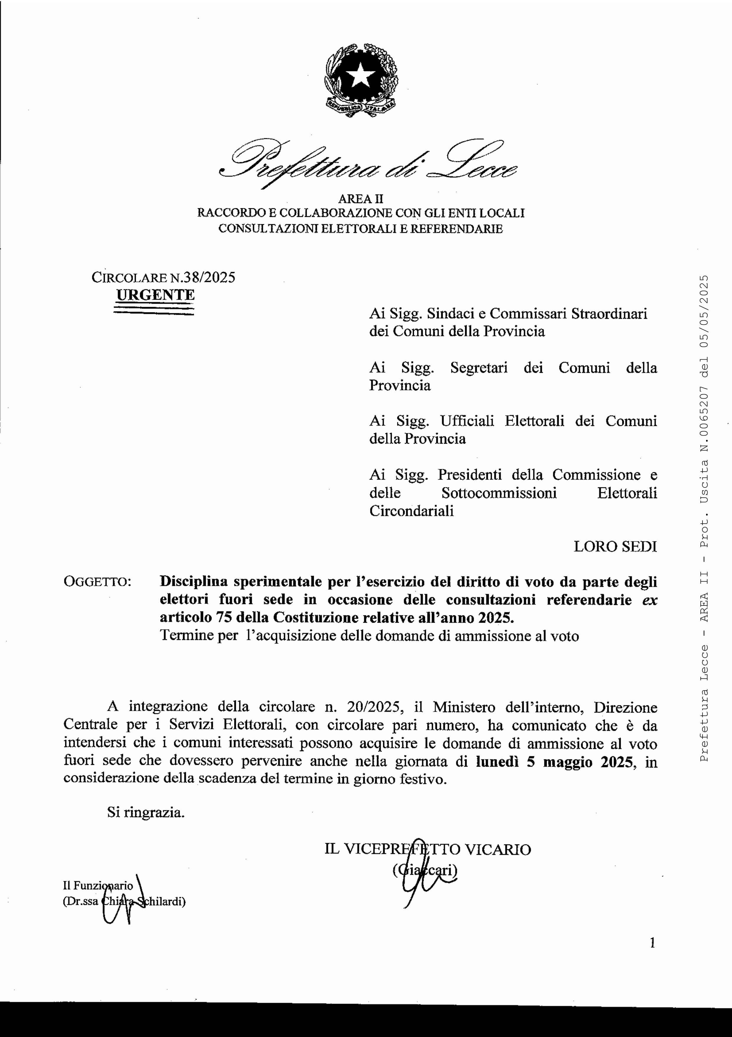 CIRCOLARE N.38/2025 CIRCOLARE N.38/2025